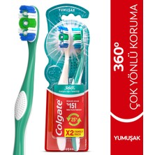 Colgate 360 Komple Ağız Temizliği Çok Yönlü Koruma Yumuşak Diş Fırçası 1+1
