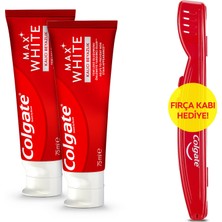 Colgate Max White Beyazlatıcı Diş Macunu 75 ml x2 Adet + Fırça Kabı Hediye