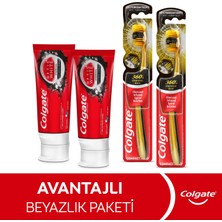 Colgate Aktif Kömür 50 ml Diş Macunu + 360 Gold Yumuşak Diş Fırçası x 2 Adet