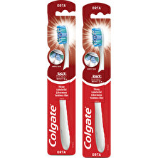 Colgate 360 Visible White Beyazlatıcı Orta Diş Fırçası x 2'li