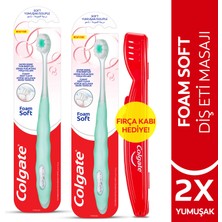 Colgate Foamsoft Diş Eti Masajı Yumuşak Diş Fırçası x2 Adet + Diş Fırça Kabı Hediye