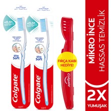 Colgate Mikro İnce Derin ve Hassas Temizlik Yumuşak Diş Fırçası x2 Adet + Diş Fırçası Kabı