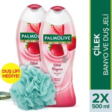 Palmolive Body Butter Çilek Rüyası Banyo ve Duş Jeli 500 ml x 2 Adet + Duş Lifi