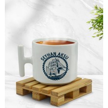 BK Kişiye Özel Gemi Tasarımlı T Kulplu Beyaz Middle Kupa Bardak-1