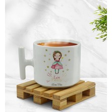 BK Kişiye Özel Evin Perisi Tasarımlı T Kulplu Beyaz Middle Kupa Bardak-3