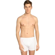 Tutku  Erkek 3'lü Likralı Boxer | Beyaz