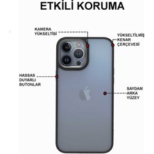 Kzy Apple iPhone Se 3 2022 Kapak Metal Kamera Korumalı Arkası Şeffaf Silikon Kılıf - Siyah