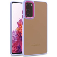 Kzy Samsung Galaxy S20 Fe Kapak Metal Kamera Korumalı Arkası Şeffaf Silikon Kılıf - Lila