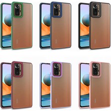 Kzy Xiaomi Redmi Note 10 Pro Kapak Metal Kamera Korumalı Arkası Şeffaf Silikon Kılıf - Rose Gold