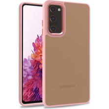 Kzy Samsung Galaxy S20 Fe Kapak Metal Kamera Korumalı Arkası Şeffaf Silikon Kılıf - Rose Gold