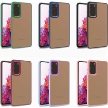 Kzy Samsung Galaxy A12 Kapak Metal Kamera Korumalı Arkası Şeffaf Silikon Kılıf - Lila