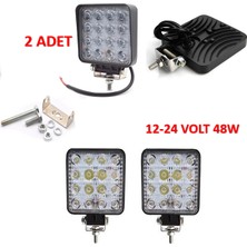 Reycar 2 Adet Off Road Sis Farı Lambası 16 LED Kare Çalışma Lambası RY254526