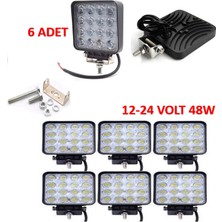 Reycar 6 Adet Off Road Sis Farı Lambası 16 LED Kare Çalışma Lambası RY880025