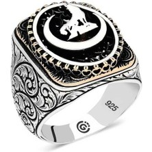 Gumush Gümüş Hilal Bozkurt Oval Erkek Yüzük