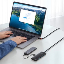 Baseus Lite Series 4 Portlu Type-C To USB 3.0 Hub Adaptör 25cm WKQx030301