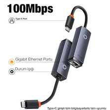 Baseus Lite Series 100MBPS Type-C To RJ45 Ethernet Lan Port Adaptör WKQx000213