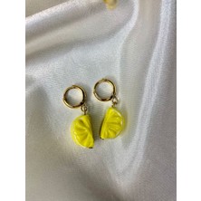 Sıne Accessory Cam Limon Küpe