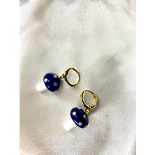 Sıne Accessory Cam Mavi Mantar Küpe