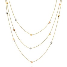 Adal Silver Kadın Dorikalı Üçlü Zincir Gümüş Kolye