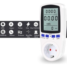 UniChrome Işıklı Wattmetre Priz Tipi 16A 3680W Enerji Sarfiyat Ölçer Tüketim Ölçer