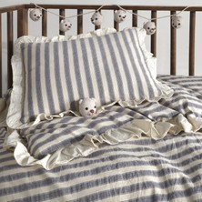 Macas Home Bluesky Bebe %100 Pamuk Fırfırlı Ipliği Boyalı Nevresim Takımı 100*150