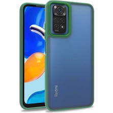 Case World Xiaomi Redmi Note 11S Global ile Uyumlu Kapak Metal Kamera Korumalı Arkası Şeffaf Silikon ile Uyumlu Kılıf - Yeşil