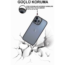 Case World Caseworld Apple iPhone 13 Pro Max Kapak Metal Kamera Korumalı Arkası Şeffaf Silikon Kılıf - Lila