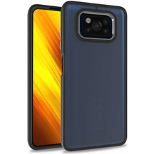 Case World Xiaomi Poco X3 Pro ile Uyumlu Kapak Metal Kamera Korumalı Arkası Şeffaf Silikon ile Uyumlu Kılıf - Siyah