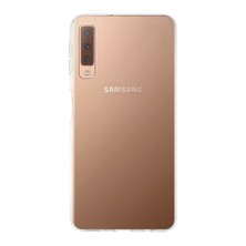 Case World Samsung Galaxy A7 (2018) ile Uyumlu Kapak 1mm Şeffaf Silikon ile Uyumlu Kılıf