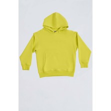RECOLOR Organik Kapüşonlu Uzun Kollu Kız Çocuk Sweatshirt - Sarı - 6-8
