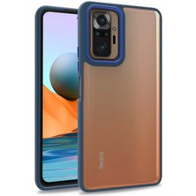 Case World Caseworld Xiaomi Redmi Note 10 Pro Kapak Metal Kamera Korumalı Arkası Şeffaf Silikon Kılıf - Mavi