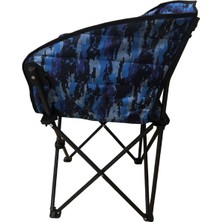Mowicamp Capello Taşıma Çantalı Katlanabilir Luks Kamp Sandalyesi Mavi Kamuflaj Desenli