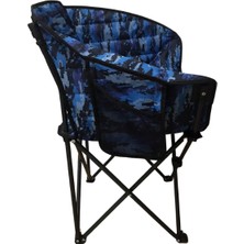 Mowicamp Capello Taşıma Çantalı Katlanabilir Luks Kamp Sandalyesi Mavi Kamuflaj Desenli