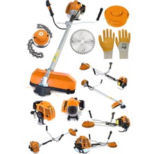 Steiner Alman T-9100 Yan Tipi Benzinli Motorlu Çalı Çim Ot Biçme Tırpanı Makinesi + Canavar Başlık