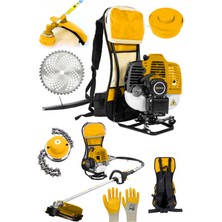 Steiner Alman Turbo S 9002 Sırt Tipi Benzinli Motorlu Çalı Çim Ot Biçme Tırpanı Makinesi + Canavar Başlık