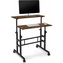 servetavcı Kayra Yükseklik Ayarlı Bilgisayar Laptop ve Çalışma Masası Ceviz 80 x 60 cm