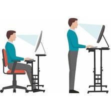 servetavcı Kayra Yükseklik Ayarlı Bilgisayar Laptop ve Çalışma Masası Ceviz 80 x 60 cm