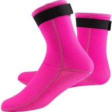Unisex 3mm Neopren Dalış Islak Takım Bot Sörf Yürüyüş Sıcak Su Geçirmez Çoraplar Gül Kırmızı Xl(Yurt Dışından)