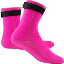 Unisex 3mm Neopren Dalış Islak Takım Bot Sörf Yürüyüş Sıcak Su Geçirmez Çoraplar Gül Kırmızı Xl(Yurt Dışından)