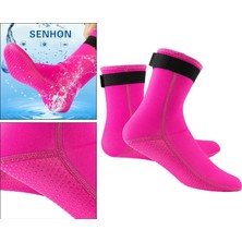 Unisex 3mm Neopren Dalış Islak Takım Bot Sörf Yürüyüş Sıcak Su Geçirmez Çoraplar Gül Kırmızı Xl(Yurt Dışından)