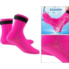 Unisex 3mm Neopren Dalış Islak Takım Bot Sörf Yürüyüş Sıcak Su Geçirmez Çoraplar Gül Kırmızı Xl(Yurt Dışından)