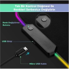 Gms Wt-5 RGB Renkli LED Işık Yumuşak 250x350mm Oyun Mouse Pad