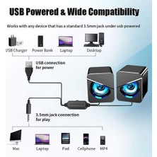 Digital Home Wonderful Day V - 116 2 Adet Bilgisayar İçin Mini Kablolu USB Özellikli Masaüstü Hoparlörü (Yurt Dışından)