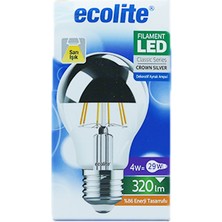 Ecolite 4W 220-240V 320LM 2700K E27 A60 LED Flamanlı Endirekt Ampul 5 Adet