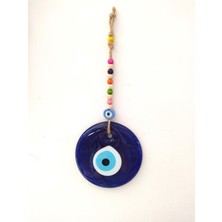 Hd Marketim Nazarlık Hasır Renkli Ahşap Boncuklu Nazar Boncuğu Duvar Süsü Hediyelik 11589