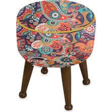 Asedia Miskin Ceviz Retro Puf Ayak Ucu Puf Makyaj Koltuğu Puf Bench Ayak Dayama Ahşap Ayak Puf