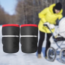 Honeyge Arabası El Muffs Polar Polar 25X18 cm Pram Aksesuar Su Geçirmez Kırmızı (Yurt Dışından)