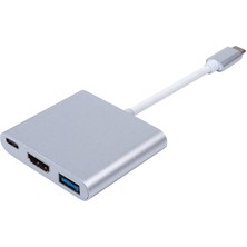 Alfais 4962 USB 3.1 Type C To HDMI USB 3.0 Çevirici Dönüştürücü Adaptör Kablosu