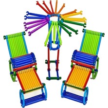 300 Parça Geometrik Çubuklar Bloklar Yapboz Bultak Zeka Renk Algı Eğitici Oyuncak