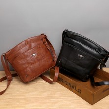 Ruichihu 23 x 10 x 21 cm. Kadın Yumuşak Deri Postacı Omuz Çantası - Kahverengi (Yurt Dışından)